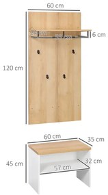 Conjunto de Entrada Jasmine - Cabide, Banco e Sapateira - Design Moder
