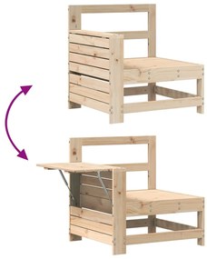 7 pcs conjunto de sofás para jardim madeira de pinho maciça