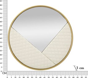 ESPELHO DE PAREDE SHARON Ø80X3 CM BRANCO E DOURADO