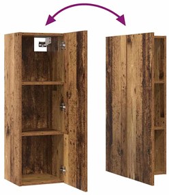 Conjunto de móvel de TV 10 pcs Madeira antiga 30.5 x 30 x 90 cm
