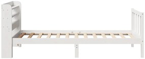 Cama sem colchão 90x200 cm madeira de pinho maciça branco