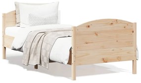 Estrutura de cama com cabeceira 90x190 cm pinho maciço