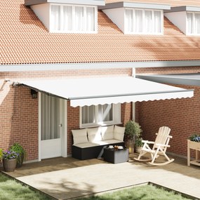Toldo Retrátil Automático vidaXL com LED Branco 450x300 cm