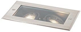 Refletor de solo moderno em aço com 2 luzes ajustável IP65 - Oneon Moderno