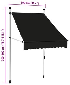 Toldo retrátil manual 100 cm antracite