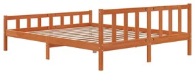 Cama sem colchão 160x200 cm madeira pinho maciço castanho-mel