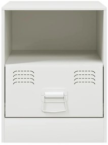 Mesas de cabeceira 2 pcs 34,5x39x44 cm aço branco