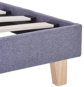 Estrutura de cama em tecido 140x200 cm cinzento-claro