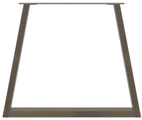 Pés para mesa de jantar em formato de V, 2 peças, aço natural, 80x(72-