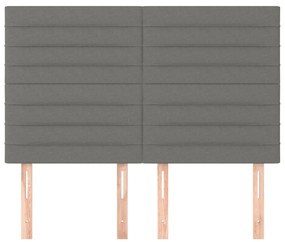 Cabeceira de cama 4 pcs tecido 72x5x78/88 cm cinzento-escuro