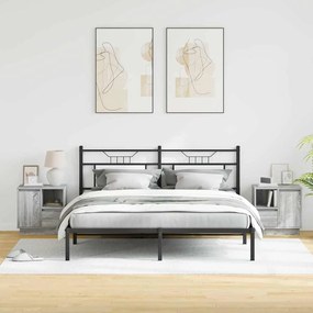 Cômodas de Canto com LED 2 pcs Cinza Sonoma 50x34,5x50 cm