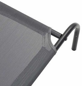 Cama para cães elevada 90x50x20 cm Textilene e aço cinzento