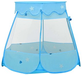Tenda de brincar infantil com 250 bolas 102x102x82 cm azul