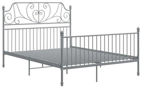 Estrutura de cama metal 160x200 cm cinzento