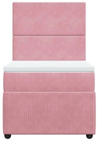 Cama com molas/colchão 90x200 cm veludo rosa