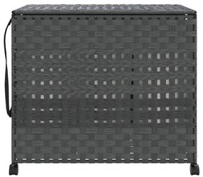 Cesto para roupa suja com rodas 66x35x60 cm vime cinzento