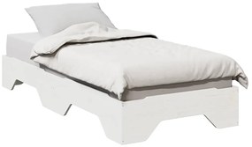 Cama sem colchão empilháveis 75x190 cm madeira maciça branco