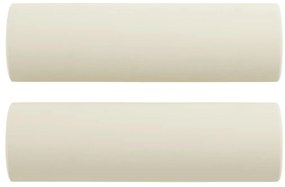 Sofá 3 lugares c/ almofadas decorativas 180 cm veludo creme