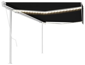 Toldo automático c/ LED e sensor de vento 5x3,5 m antracite