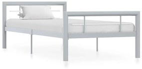 vidaXL Estrutura de cama 100x200 cm metal cinzento e branco