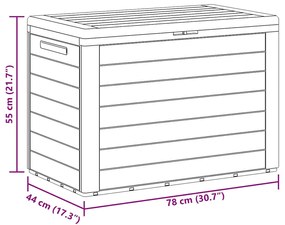 Caixa de arrumação de jardim 78x44x55 cm antracite