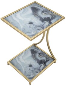 MESA APOIO GLAM 40X35X60 CM DOURADA E MULTICOLORIDA