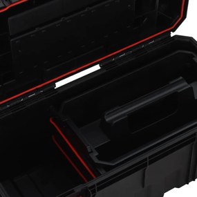 Caixa de ferramentas 55x28x26,5 cm preto e vermelho