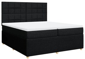 Cama com molas/colchão 200x200 cm tecido preto