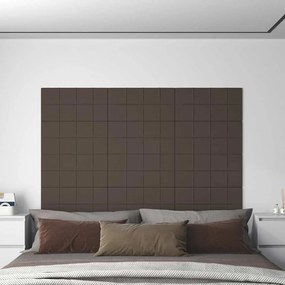 vidaXL Painel de parede 12 pcs60x30cm tecido 2,16 m² cinza-acastanhado
