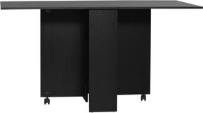 Mesa de Cozinha Dobrável Atman - Preto - Com 2 Prateleiras e Laterais