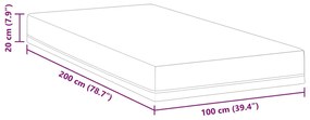 Colchões Branco, Azul 100 x 200 cm