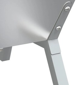 Tabuleiro de churrasco 158x42x31 cm aço inoxidável prateado