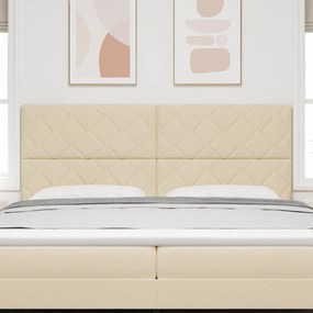 Cabeceira Design de Blocos de Diamante Creme 200 cm Tecido