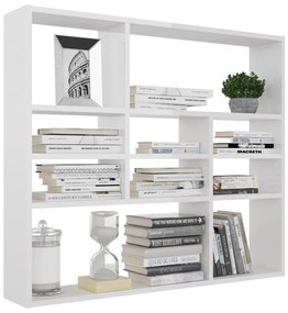 Estante de parede 90x16x78 cm contraplacado branco brilhante