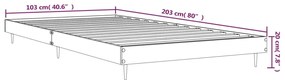 Estrutura cama 100x200cm derivados de madeira carvalho castanho