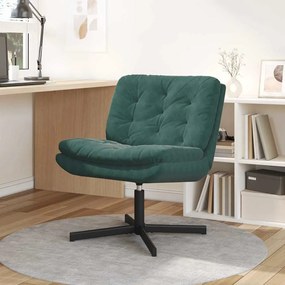 vidaXL Cadeira Relaxante Giratória Verde-escuro 63 x 75 x 76 cm Veludo