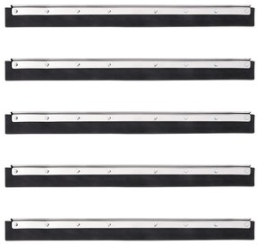 vidaXL Cabeças de rodo de chão 5 pcs 60,5x2x5 cm aço e borracha