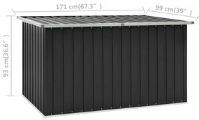 Caixa de arrumação para jardim 171x99x93 cm antracite