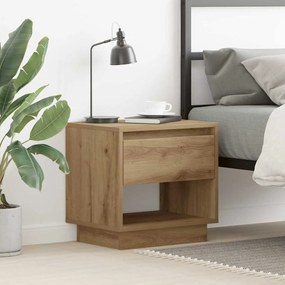 vidaXL Criado-mudo com gaveta carvalho artisiano 45 x 34 x 44 cm