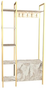 Hall Stand Doga – Branco e Dourado – 90x35x175 cm