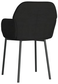 Cadeiras de jantar 2 pcs veludo preto