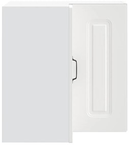 Armário de canto de parede da cozinha derivados madeira branco