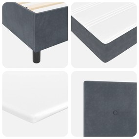 Cama Box com Colchão vidaXL Cinza Escuro 160x200 cm Veludo