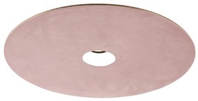 Abajur plano de veludo rosa com dourado 45 cm