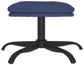 Apoio de pés 60x60x36 cm tecido azul