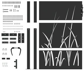 Portão de Jardim Preto 105 x 150 cm Aço com Revestimento em Pó