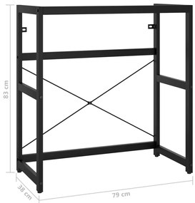 Estrutura p/ lavatório casa de banho ferro 79x38x83 cm preto