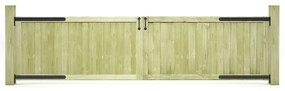 vidaXL Portões de jardim 2 pcs 300x75 cm pinho impregnado