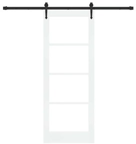 Porta Deslizante vidaXL com Conjunto de Ferragens Branca 78x202 cm Mad