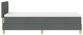 Cama Box com Colchão &amp; LED Cinza Escuro 80x200 cm Tecido